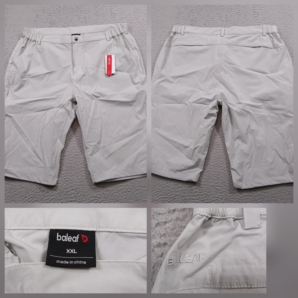 Baleaf Hiking Cargo‎ Shorts Mens XXL Gray UPF 50+ Lightweight Athletic NWT